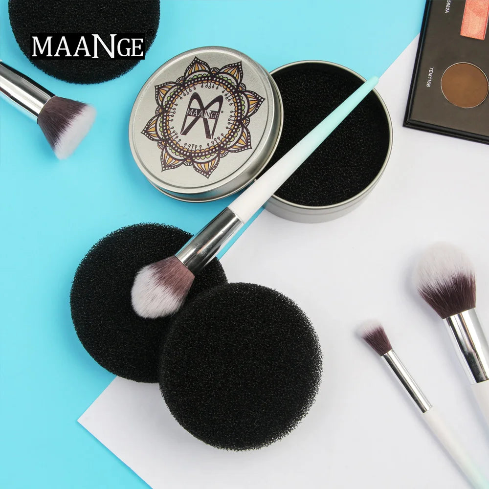 MAANGE Makeup Brush Cleaner Sponge Remover Color Off Make up Brushes Cleaning Mat Box Powder Brush Washing Cosmetic Clean Kits