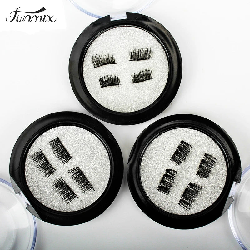 3D Magnetic Eyelash False Eyelashes Double Magnet Full Strip Magnetic Lashes Soft Hair Reusable Fake Eye Lashes