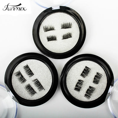 3D Magnetic Eyelash False Eyelashes Double Magnet Full Strip Magnetic Lashes Soft Hair Reusable Fake Eye Lashes