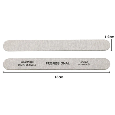 10pcs Nail File 100/180 Wooden Nail Buffer Professional Sandpaper Nail Gel Polish Files Strong Thick Grey Sanding Manicure Tools