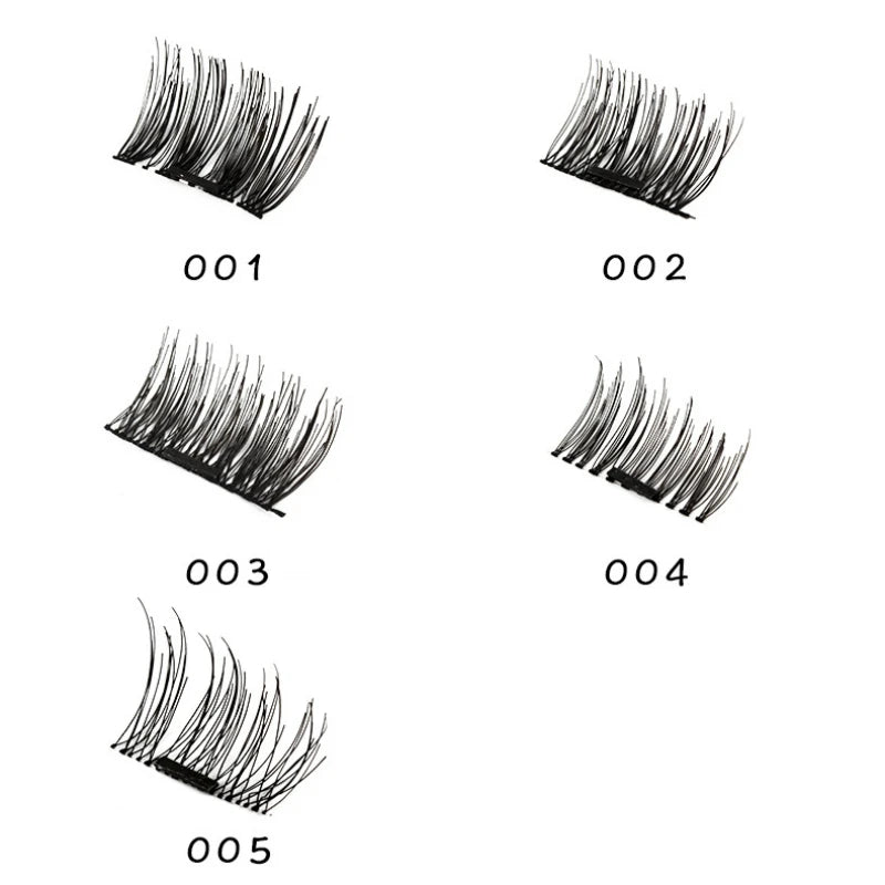 3D Magnetic Eyelash False Eyelashes Double Magnet Full Strip Magnetic Lashes Soft Hair Reusable Fake Eye Lashes