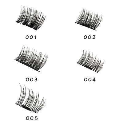 3D Magnetic Eyelash False Eyelashes Double Magnet Full Strip Magnetic Lashes Soft Hair Reusable Fake Eye Lashes