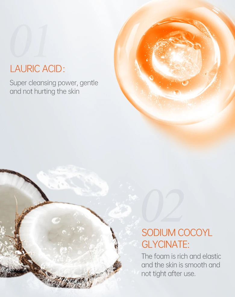 JoyPretty Vitamin C Facial Cleanser Oil Control Exfoliates Deep Cleaning Moisturizing Face Skin Care Cosmetics