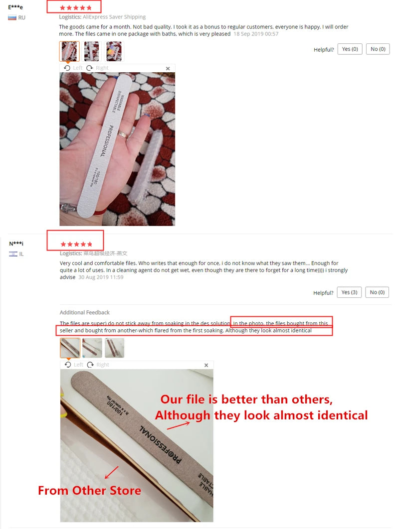 10pcs Nail File 100/180 Wooden Nail Buffer Professional Sandpaper Nail Gel Polish Files Strong Thick Grey Sanding Manicure Tools