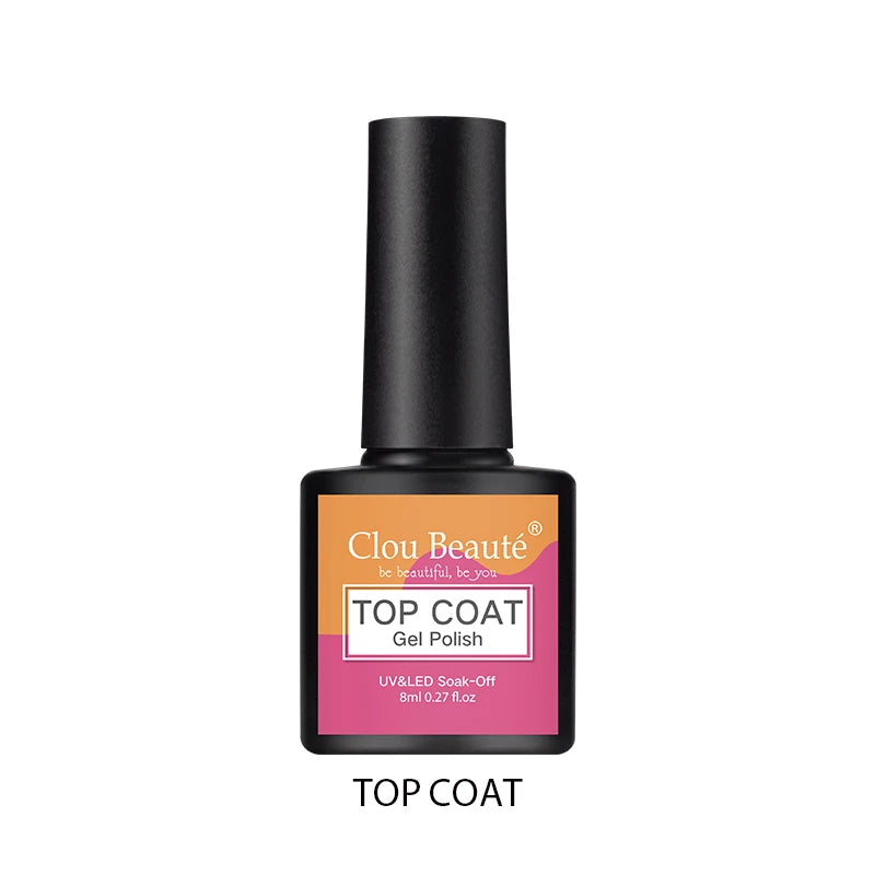 Clou Beaute Nail Gel Polish Kit 15ml Soak Off UVLED Nails Varnish Semi Permanent Nail Art Gels Lacquer Top Base Coat Gel Lacquer