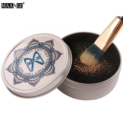 MAANGE Makeup Brush Cleaner Sponge Remover Color Off Make up Brushes Cleaning Mat Box Powder Brush Washing Cosmetic Clean Kits