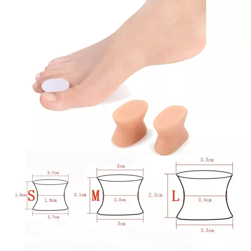 2Pcs=1Pair Gel Toe Separator Foot Care Tool Silicone Big Toe Bunion Straightener Valgus Hallux Bunion Protector Corrector
