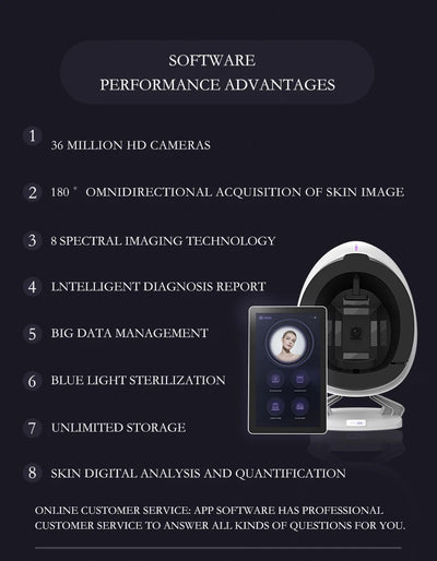 AISIA Q1 3D AI Facial Skin Analyzer Detection Skin Problem Diagnosis 8 Spectrum Professional Analysis Beauty Salon Equipment