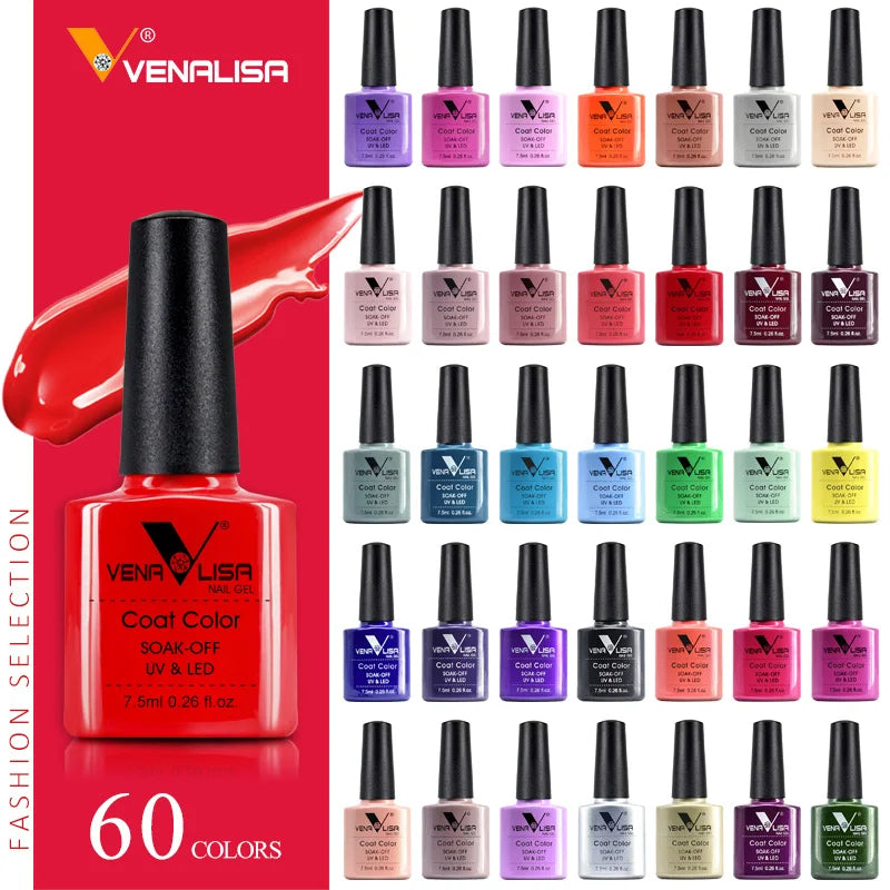 Venalisa 7.5ml Fashion Shiny Soak Off UV Gel Nail Gel Polish Cosmetics Nail Art Manicure Nails Gel Polish Tips Nail Varnish