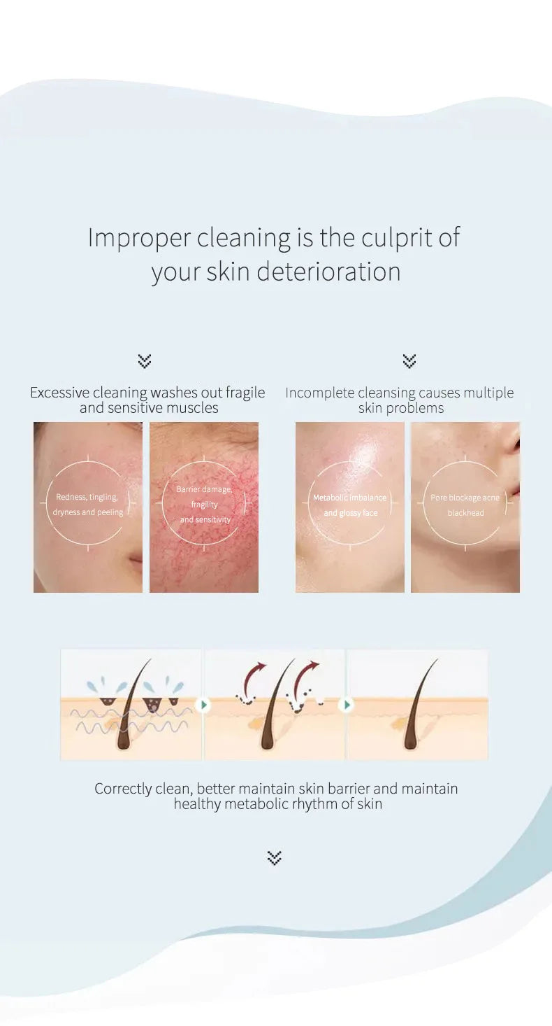 120ml Amino Acid Facial Cleanser, Deep Gentle Cleansing, Oil Control, Purifying Cleansing Honey Face Exfoliator