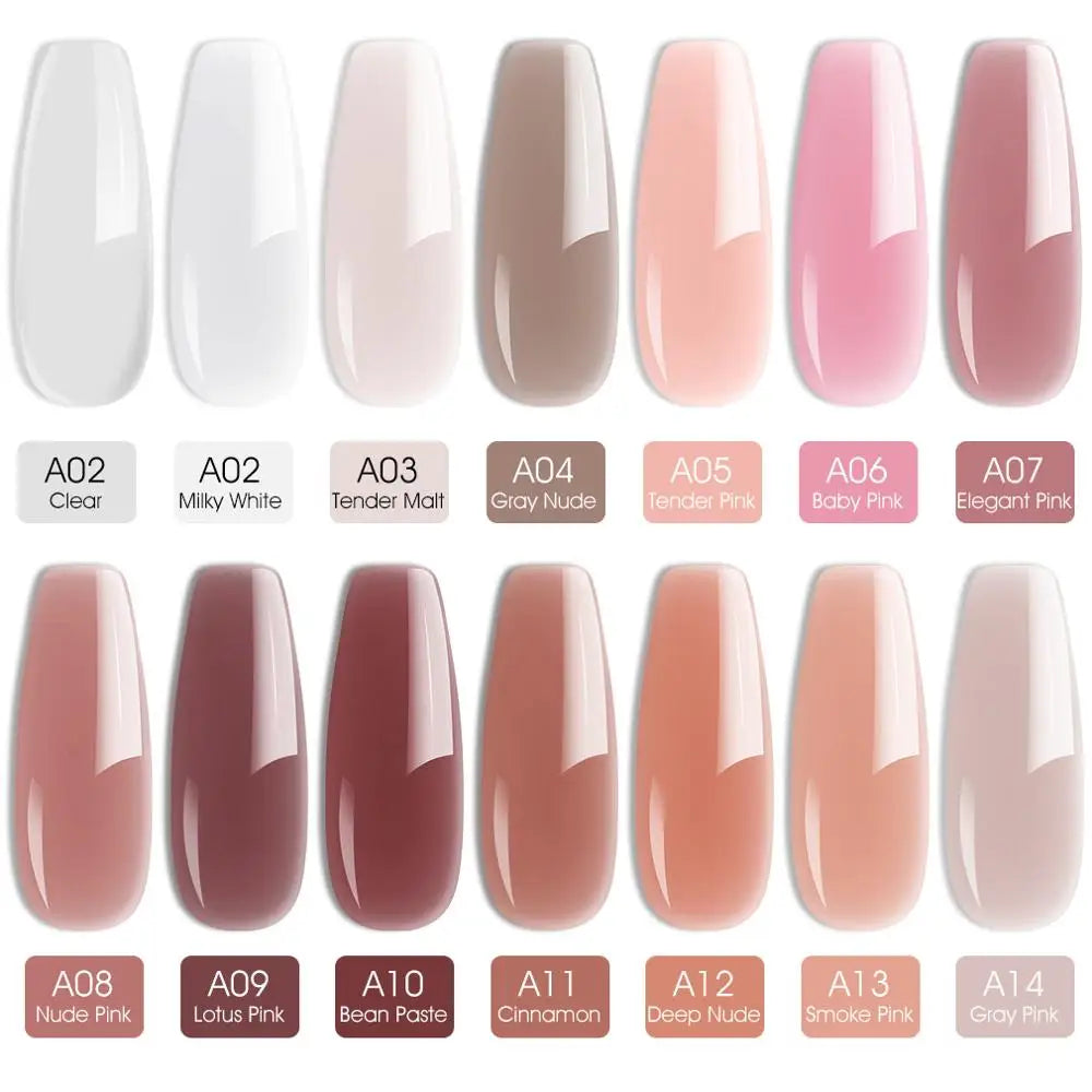 15ml Hard Jelly Nail Extend Gel French Nail Art DIY Venalisa Nail Gel Clear Natural Camouflage Color Fibreglass