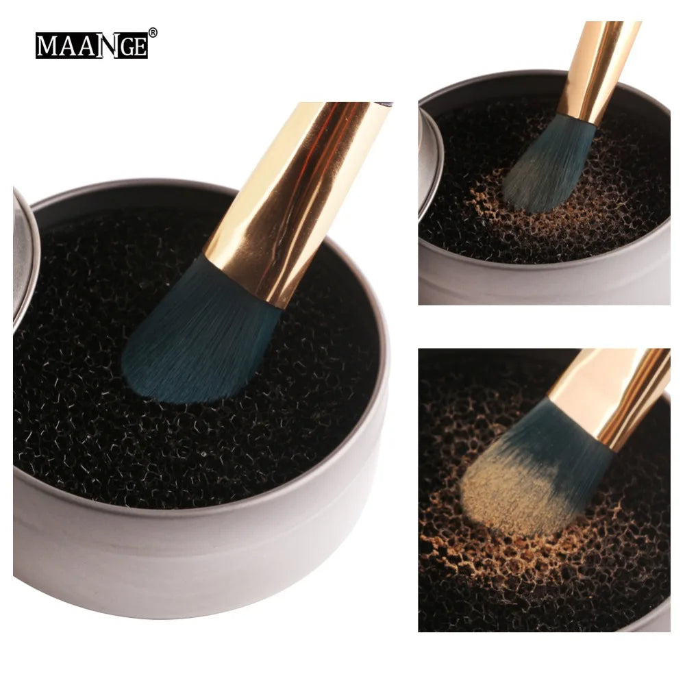 MAANGE Makeup Brush Cleaner Sponge Remover Color Off Make up Brushes Cleaning Mat Box Powder Brush Washing Cosmetic Clean Kits