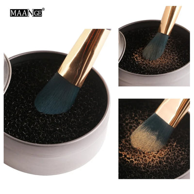 MAANGE Makeup Brush Cleaner Sponge Remover Color Off Make up Brushes Cleaning Mat Box Powder Brush Washing Cosmetic Clean Kits