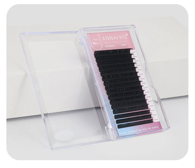 ANNAFRIS 8-25mm Mixed Length Individual Mink Eyelash Extension Supplies Natural Matte Black Soft Russian Volume Lashes Maquiagem