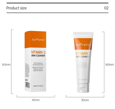 JoyPretty Vitamin C Facial Cleanser Oil Control Exfoliates Deep Cleaning Moisturizing Face Skin Care Cosmetics