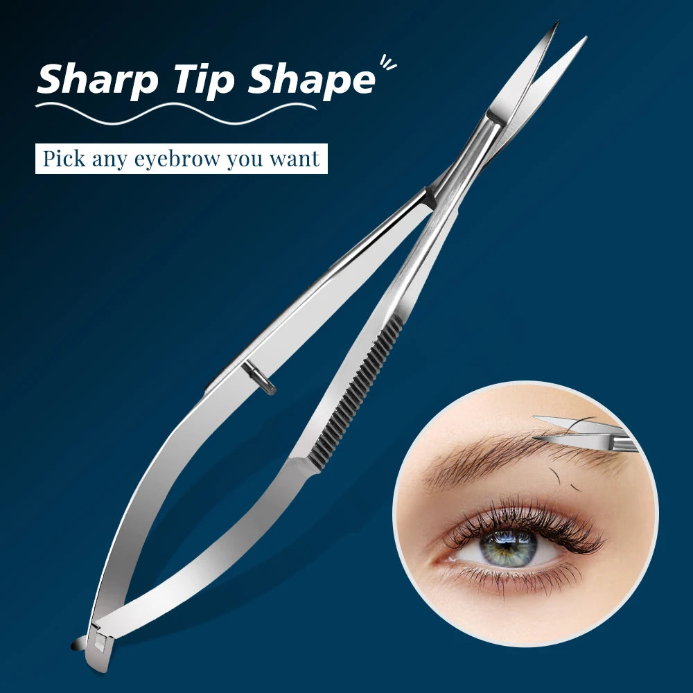 Professional Nail Scissor Manicure Tool For Nails Eyebrow Nose Eyelash Cuticle Scissors Curved Pedicure Scissors