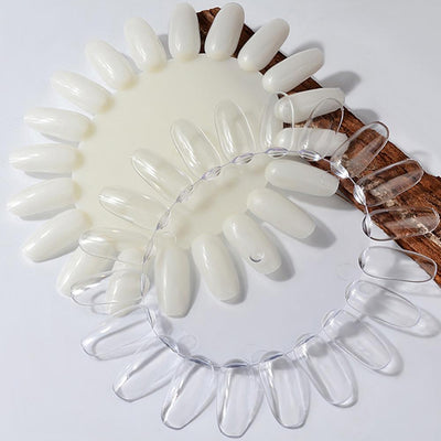 20 Colors False Nail Tips Display French Nail Art Acrylic False Nail Clear Practice Gel Polish Palette Round Wheel Mould DIY