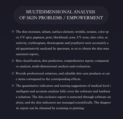Q1 3D AI Facial Skin Analyzer Detection Skin Problem Diagnosis 8 Spectrum Professional Analysis Beauty Salon Equipment