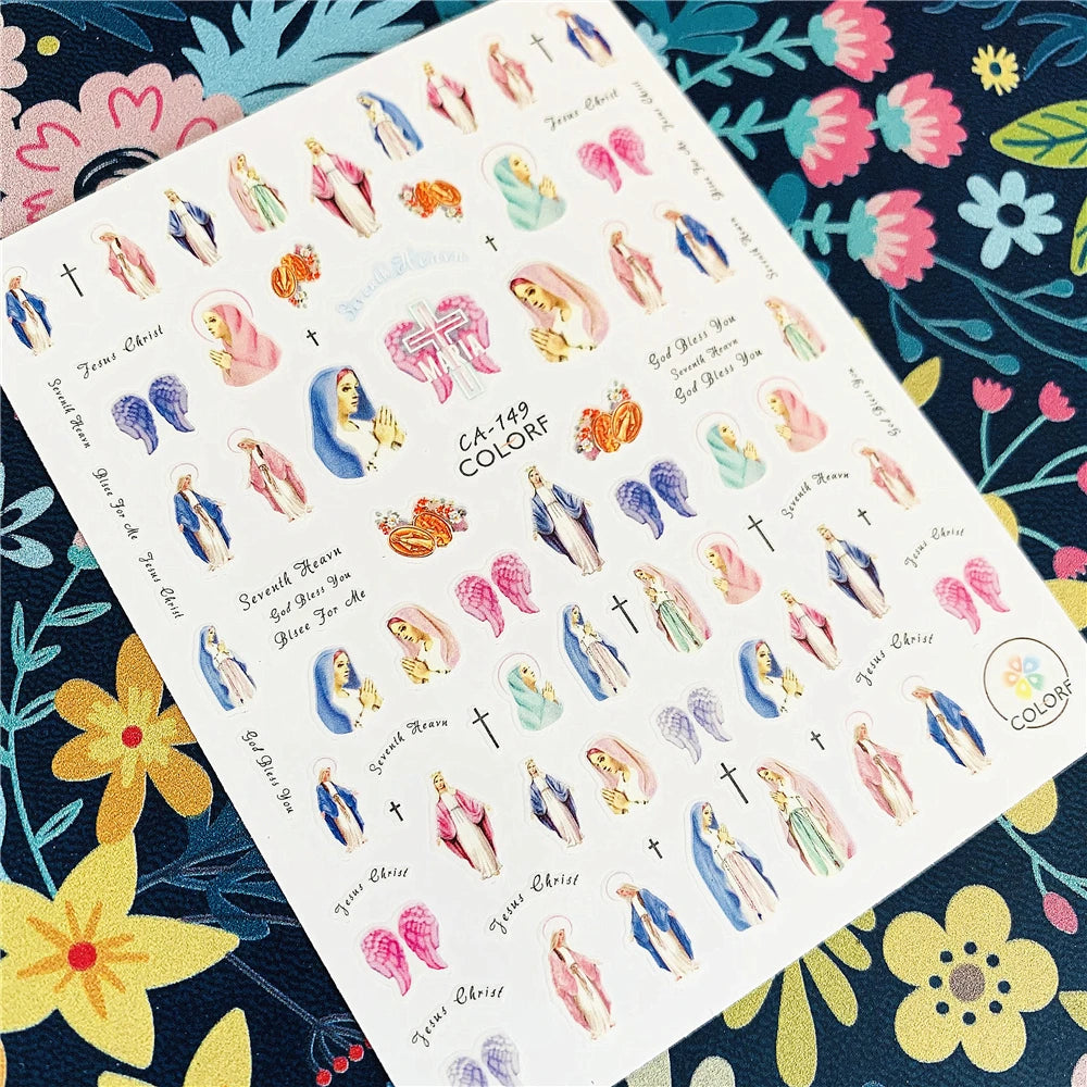 Newest CA-126-208 maria jesus sereis 3d nail art sticker nail decal stamping export japan designs rhinestones  decorations