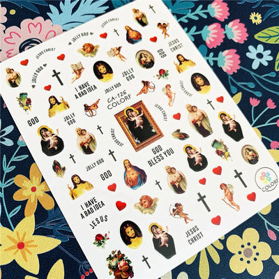 Newest CA-126-208 maria jesus sereis 3d nail art sticker nail decal stamping export japan designs rhinestones  decorations