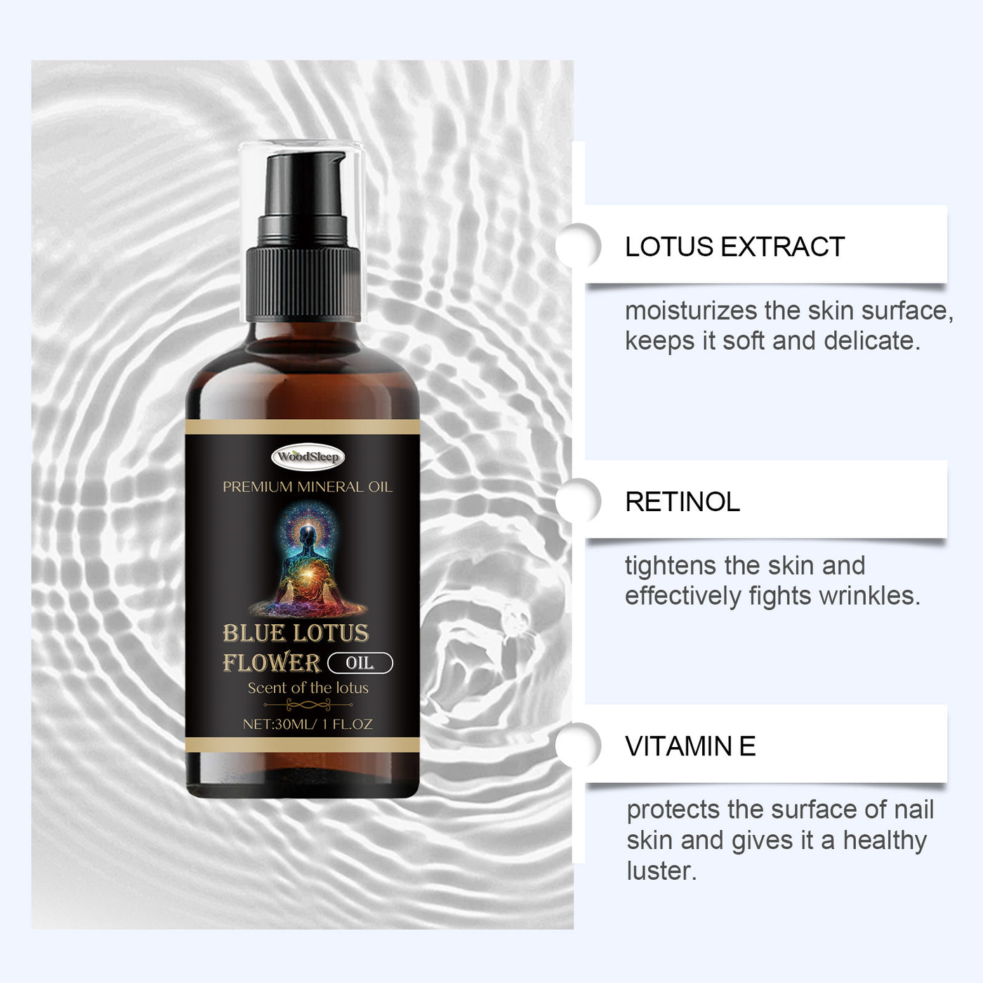 Blue Lotus Essential Oil Pure Organic Aromatherapy Diffusers Humidifiers Hair Nails Body Care Refresh Relax Moisture Plant Oil