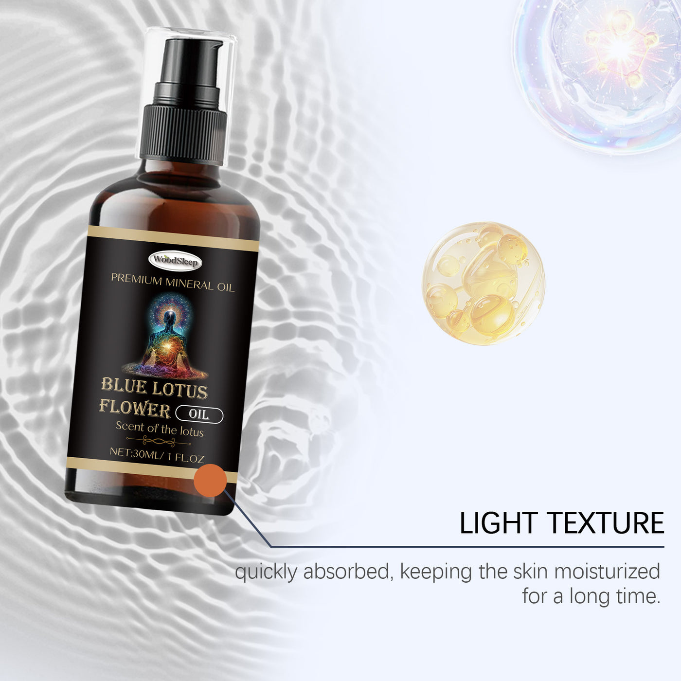 Blue Lotus Essential Oil Pure Organic Aromatherapy Diffusers Humidifiers Hair Nails Body Care Refresh Relax Moisture Plant Oil