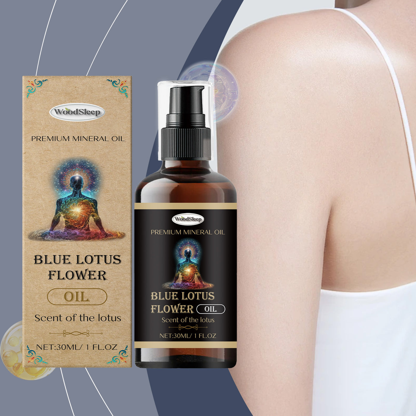 Blue Lotus Essential Oil Pure Organic Aromatherapy Diffusers Humidifiers Hair Nails Body Care Refresh Relax Moisture Plant Oil