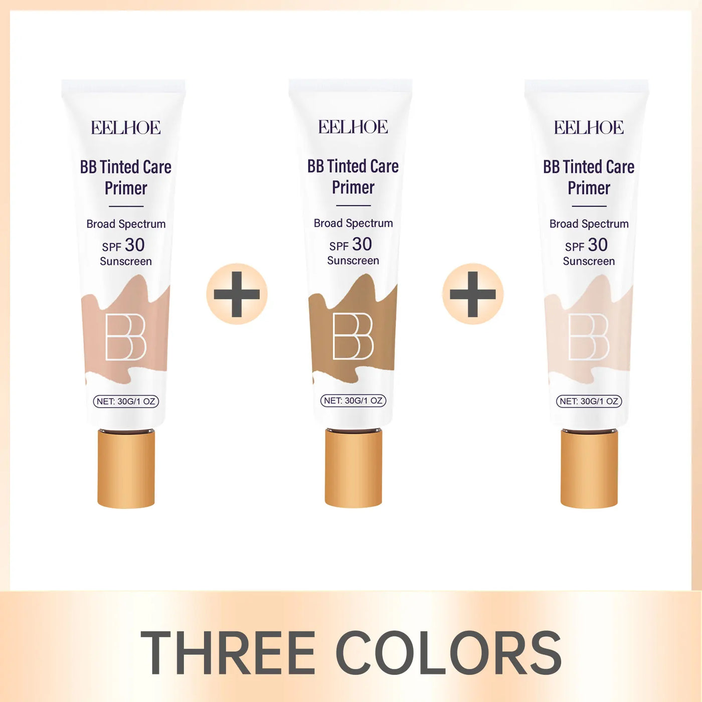 Tinted BB Cream with SPF 30 Full Coverage Invisible Pores Acne Brightening Niacinamide Nude Makeup Facial Foundation Waterproof