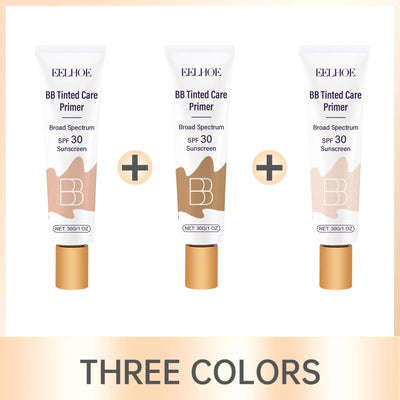 Tinted BB Cream with SPF 30 Full Coverage Invisible Pores Acne Brightening Niacinamide Nude Makeup Facial Foundation Waterproof
