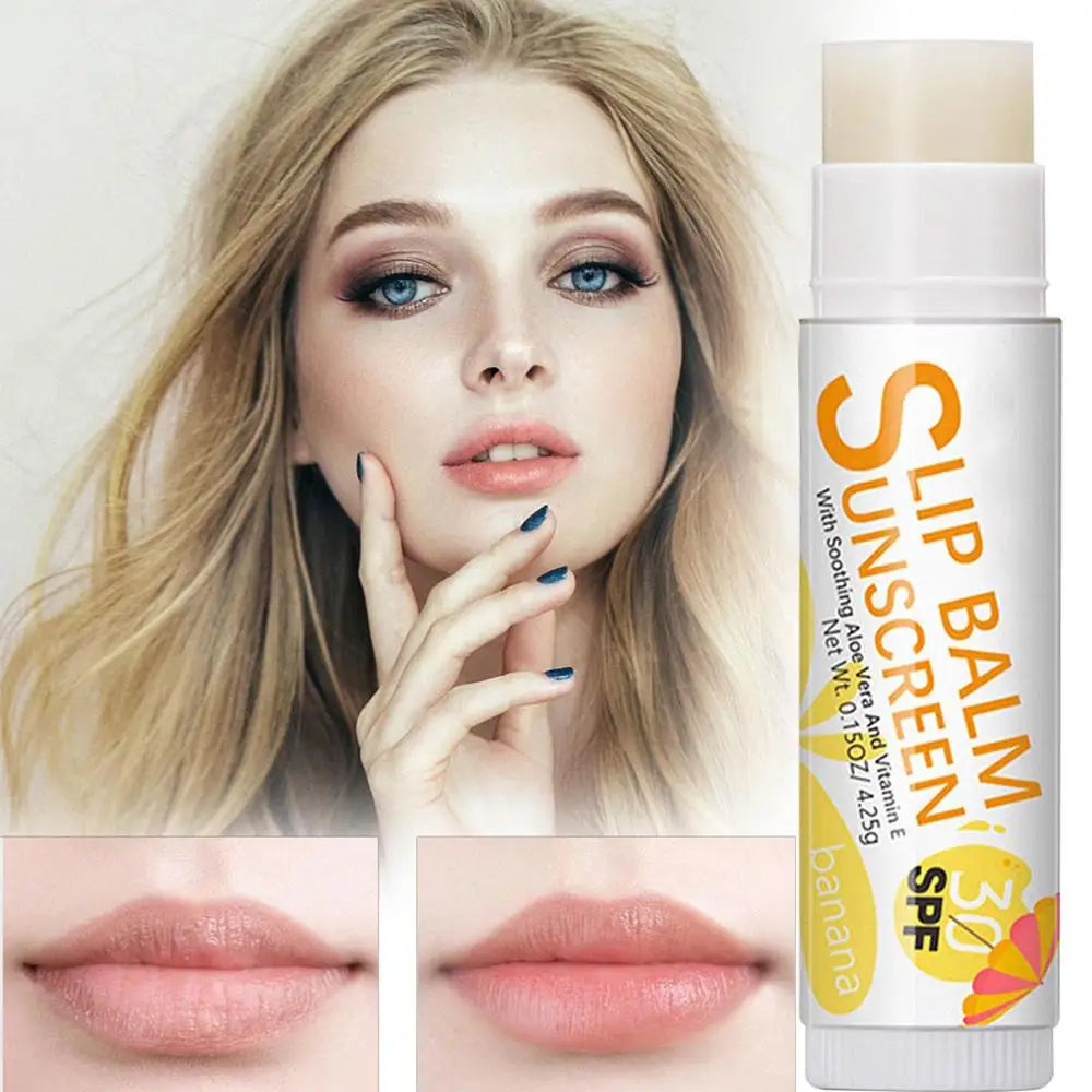 Natural Lip Balm Lip Care Products SPF 30 Sunscreen Fruit Flavor Lip Balm Long-Lasting Moisture Lip Balm Sticks For Cracked Lips