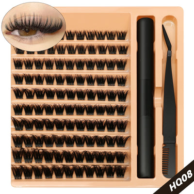 Lash Clusters Set DIY Eyelash Extension Kit Individual False Eyelashes Lash Clusters Bond and Seal and Lash Applicato Makeup