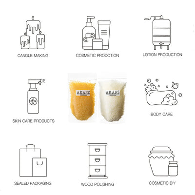 AKARZ 100% Organic Natural Pure Yellow Beeswax Pellet Honey Cosmetic Grade Lipstick Soap Skin Care DIY Raw Material