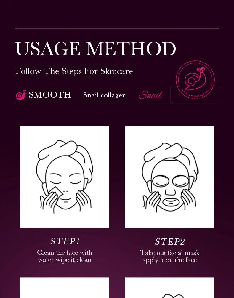 1/3/5/10pcs Snail Collagen Moisturizing Face Mask Replenishment Firming Tender Facial Mask Skin Care Korean Cosmetics