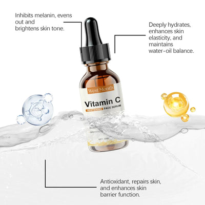 Vitamin C Whitening Serum Remove Freckles Dark Spots Face Essence Fade Melasma Melanin Brighten Repair Dull Skin Care Cosmetics