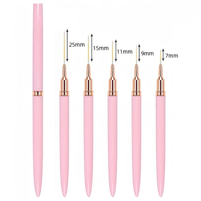 7/9/11/15/25mm Nail Liner Brush Set Drawing Lines Stripe Painting Flower Pen Nail Art Manicure DIY Manicure Design Accessories