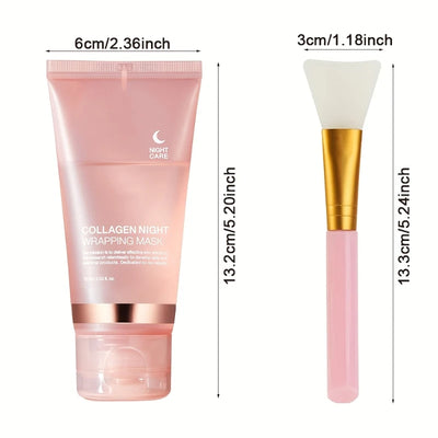 1/2/3box Collagen Wrapping Night Mask with Brush,Deep Moisturizing Care,Contains Collagen & Firming Facial Skin Care for Bedtime