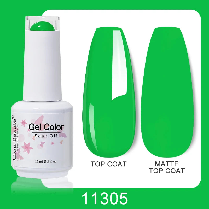 Clou Beaute Nail Gel Polish Kit 15ml Soak Off UVLED Nails Varnish Semi Permanent Nail Art Gels Lacquer Top Base Coat Gel Lacquer