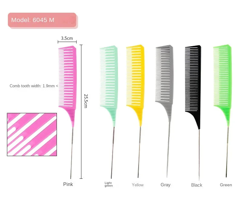3pcs Hairbrush Hair Styling Combs Tailed Comb Set Coloring Dyeing Comb Salon Tool Sectioning Highlighting Weaving Cutting Comb
