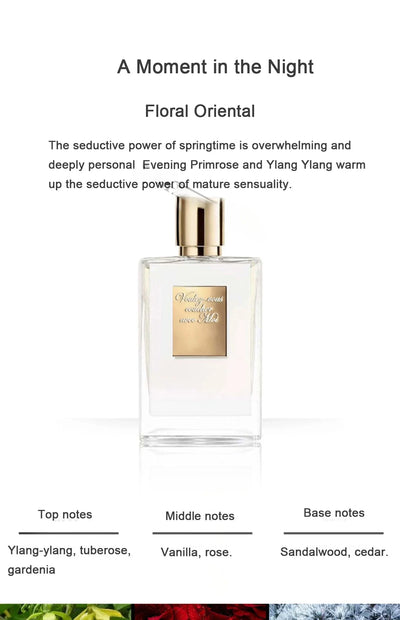 A 50 - ml brand perfume with an atomizer, suitable for both women and men, has a long - lasting fragrance. It combines woody ele