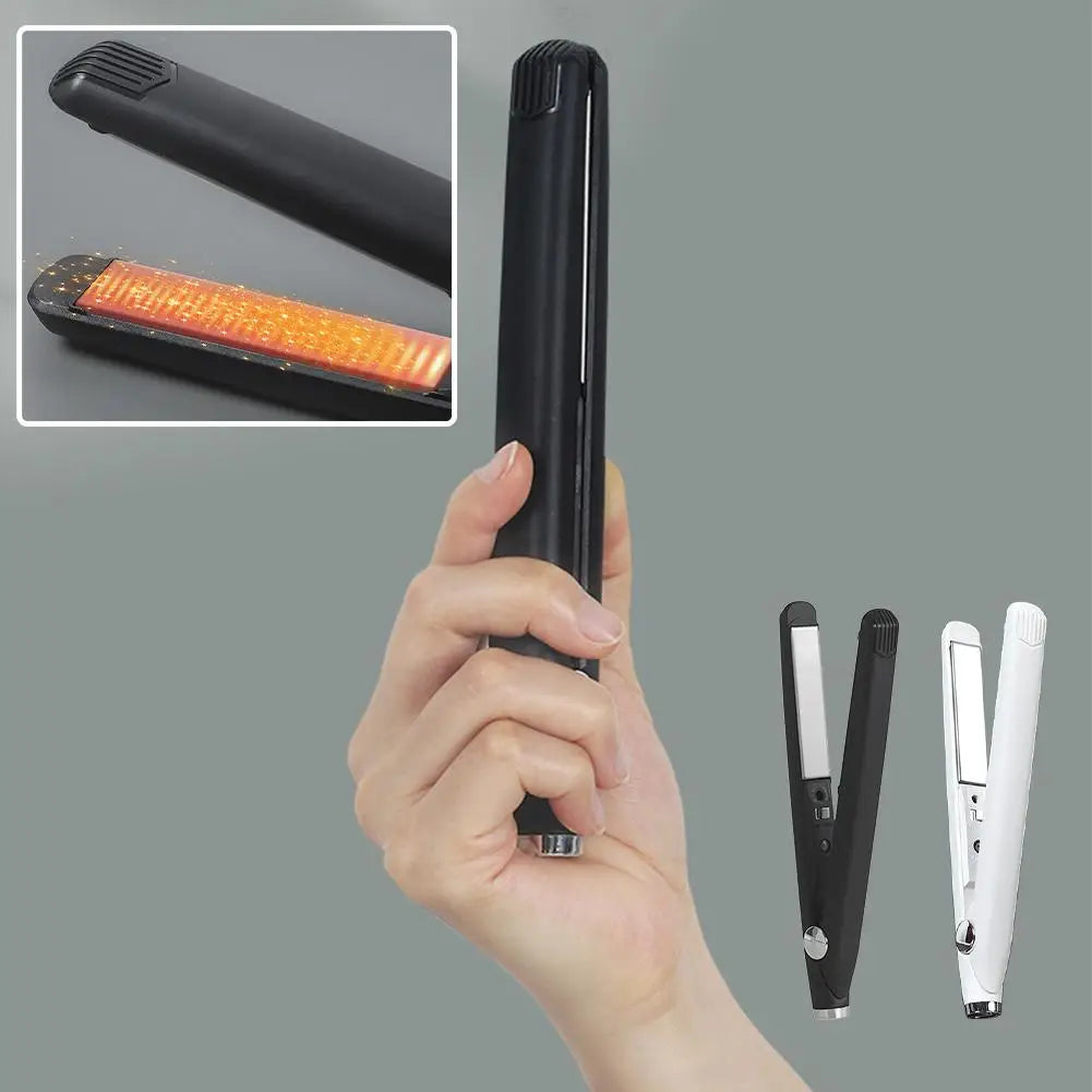 Mini Usb Portable Cordless Hair Straightener Curler Styling Flat Iron Rechargeable Split Professional Curling Straightening V7w7