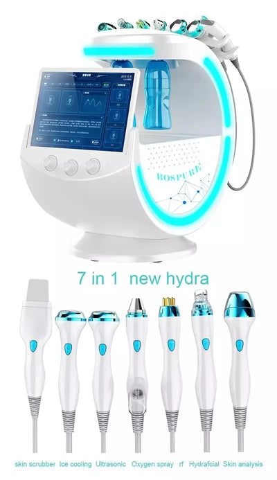 Smart Ice Blue Plus 7 in 1 Oxygen Hydro dermabrasion Bubble Machine Professional Face Hydra Machine rf Lifting ultrason machine