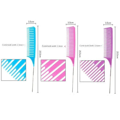 3pcs Hairbrush Hair Styling Combs Tailed Comb Set Coloring Dyeing Comb Salon Tool Sectioning Highlighting Weaving Cutting Comb