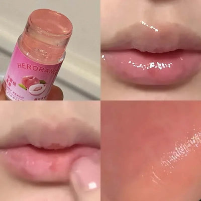 Peach Lychee Fruity Lip Balm Moisturizing Anti-Dry Anti Crack Clear Crystal Lip Balm Lip Care Mini Cute Jelly Lipstick Skin Care