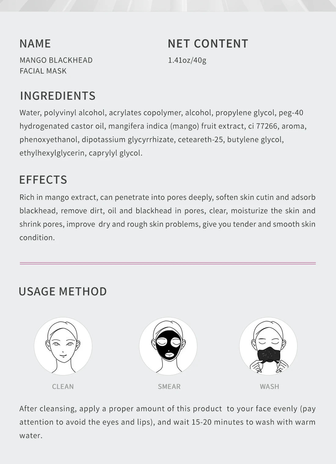 Mango Blackhead Remover Acne Treatment Nose Oil-control Mud Pore Strip Mask Whitening Cream Peel off Mask Nose Peel Skin Care