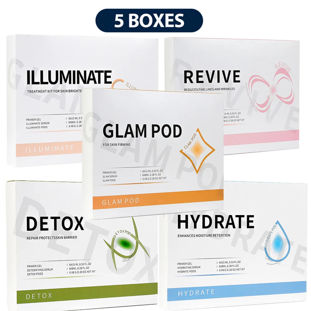 Foreverlily 5 pcs CO2 Pods Set For CO2 Bubble Pen Aqua Face Cleaning CO2 Capsule Gels Facial SPA Beauty Restart Kit Skin Care