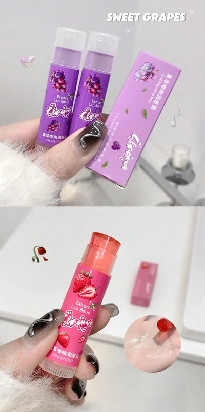 Jelly Fruit Lip Balm Plant Extract Moisturizing & Nourishing Lip Pomade Lasting Hydrating Lip Gloss Care Juicy Peach Lipsticks