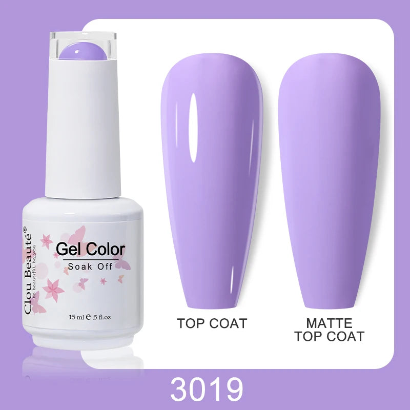 Clou Beaute Nail Gel Polish Kit 15ml Soak Off UVLED Nails Varnish Semi Permanent Nail Art Gels Lacquer Top Base Coat Gel Lacquer