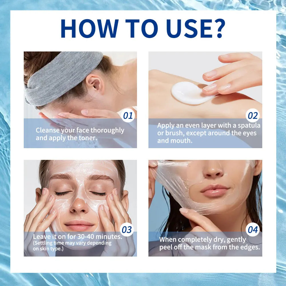 60gCollagen Peel Off Face Mask Pore Shrinking Blackhead Removal Oil Control Skin Rejuvenation Moisturizing Brightening Skin Care