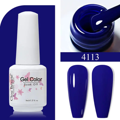 Clou Beaute 8ml Gel Polish Colorful Glitter UV Nail Gel Vernis Semi Permanent Glass Bottle Blue Green White Soak Off Gel Nail