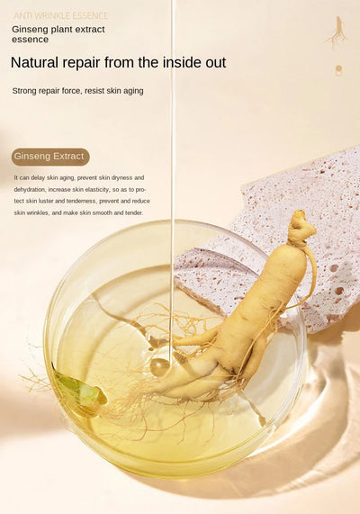 120ml Gold Ginseng Face Essence Anti Wrinkle and Rejuvenating Facial Serum Toner, Shrinks Pores, Moisturizes, Lifts and Tightens